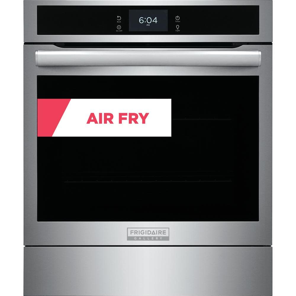 FRIGIDAIRE GALLERY 24 in. Single Electric Wall Oven Self-Cleaning with Air Fry, Steam Bake and True Convection in Stainless Steel, Smudge-ProofÂ® Stainless Steel