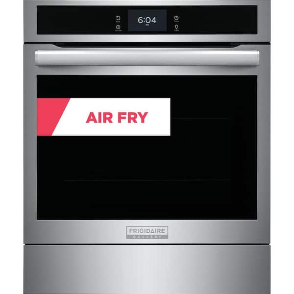 Frigidaire Gallery 24 in. Single Electric Wall Oven Self-Cleaning with Air Fry, Steam Bake and True Convection in Stainless Steel