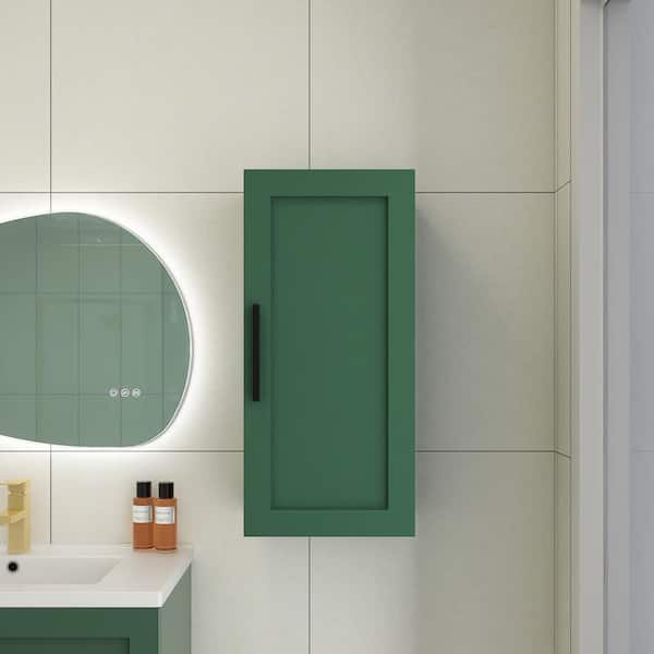 Unbranded 14 in. W x 12 in. D x 30 in. H Bathroom Storage Wall Cabinet in Green