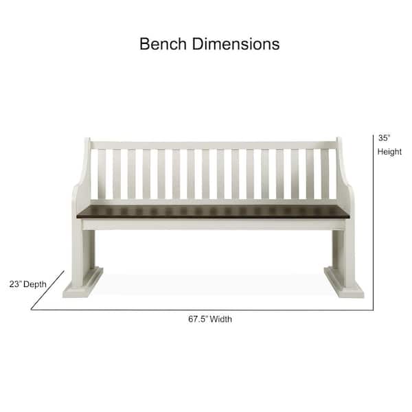 Steve Silver Joanna 18 in. Dark Oak and Ivory Bench JA500BNB - The
