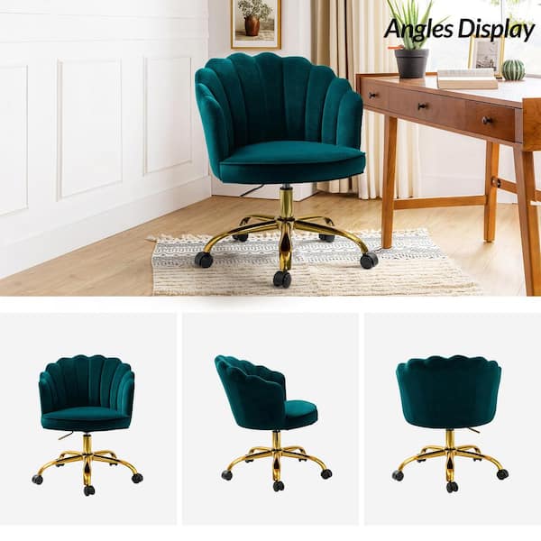 Isla teal discount velvet office chair