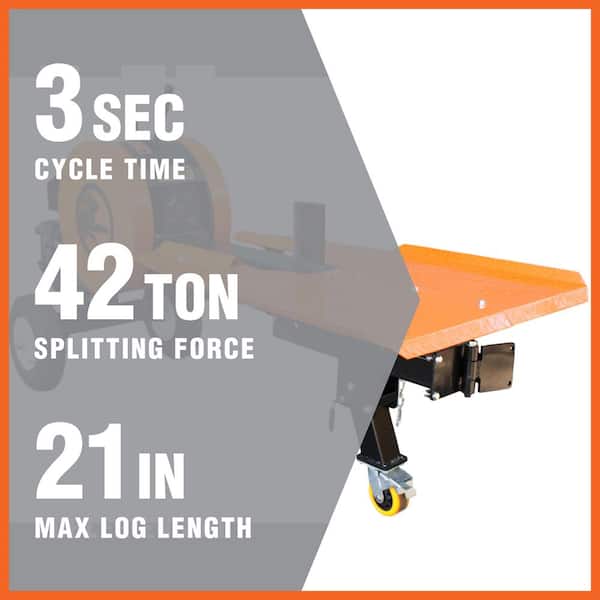 42-Ton 7 HP Kohler Engine 208cc Gas Horizontal Kinetic Log Splitter with KOHLER Pro Engine