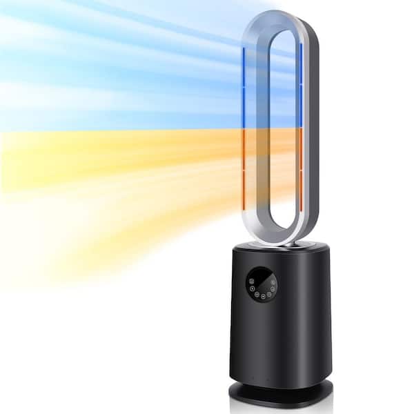 Amucolo 1450-Watt Black 34.33 in. Electric Tower Ceramic Fan Space Heater Fan with Remote Control