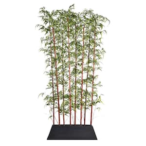 96 in. Artificial Tall Burgundy Bamboo Screen in Pot - KD