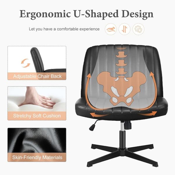 FENBAO Leather Padded Height Adjustable Wide Seat Ergonomic