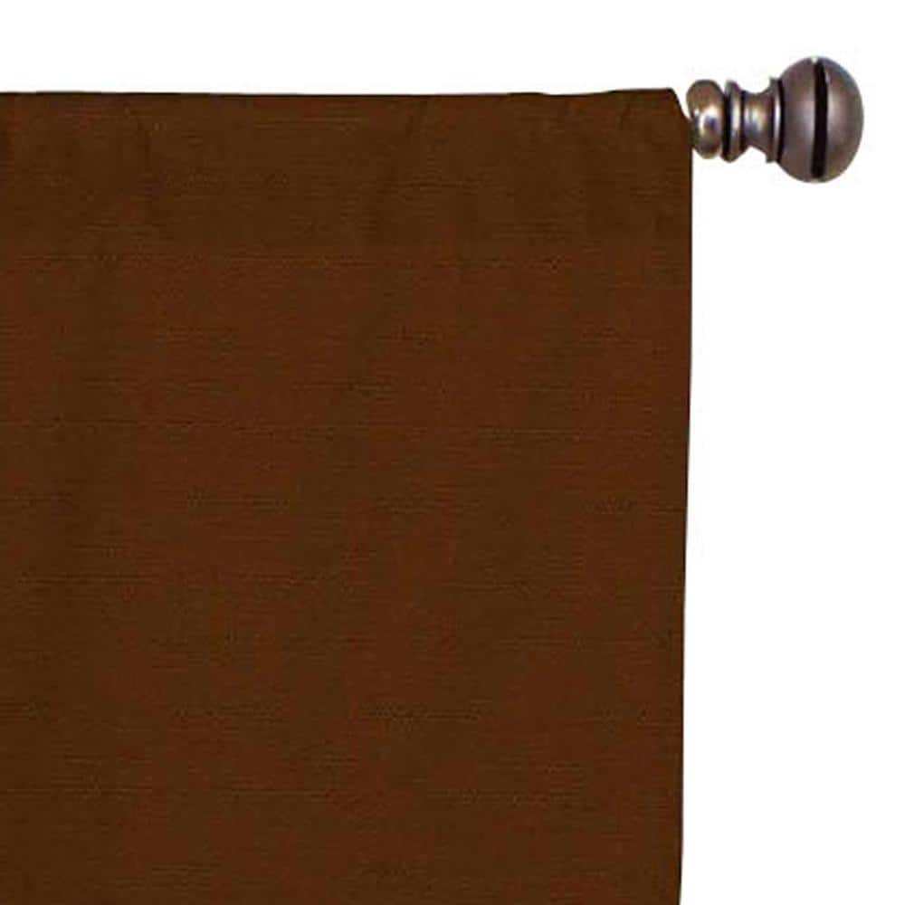 Chocolate Polyester Blackout Rod Pocket Kitchen Tier Curtain