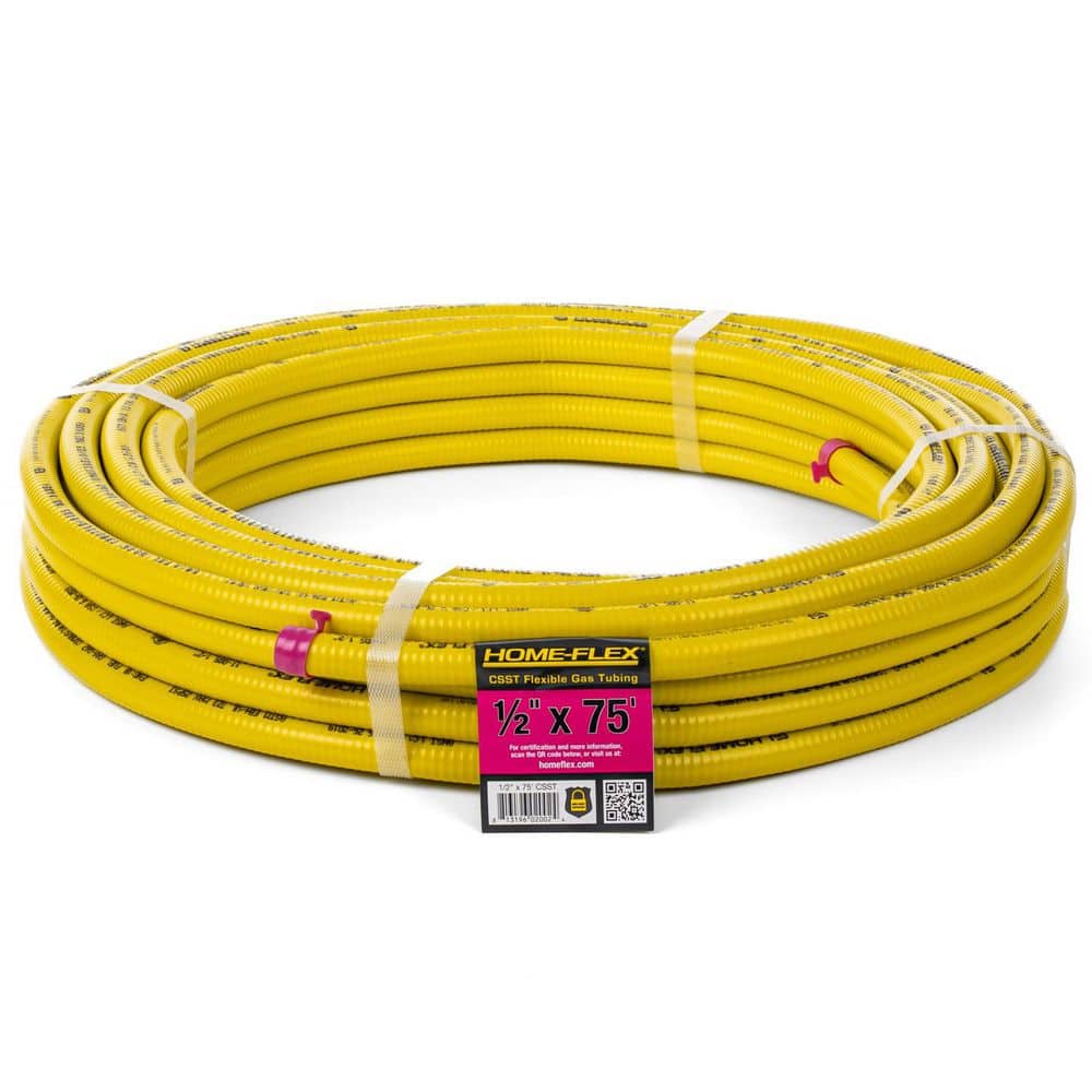 HOME-FLEX 1/2 in. x 75 ft. CSST Corrugated Stainless Steel Tubing 11 ...