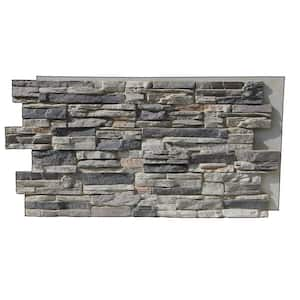 TRITAN BP Canyon's Edge Faux Stack Stone 48-3/4 in. x 24-3/4 in. Gray ...