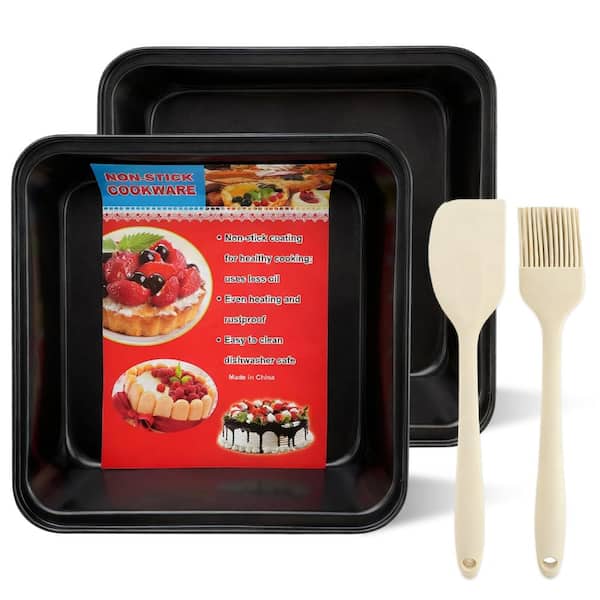 8x8 in. Nonstick Carbon Steel Square Baking Pan for Brownies Lasagna Rust-Resistant Dishwasher Safe