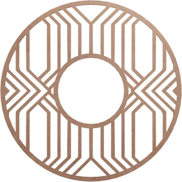Ekena Millwork 30 in. x 30 in. x 1/4 in. Empire Wood Fretwork Pierced Ceiling Medallion, Wood (Paint Grade)