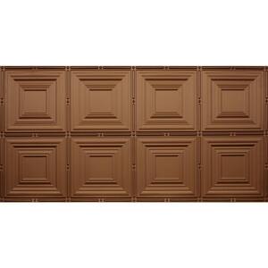 Dimensions 2 ft. x 4 ft. Glue Up Tin Ceiling Tile in Fused Bronze
