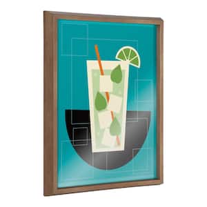 Blake Mojito Framed Printed Glass by Amber Leaders Designs Framed Printed Glass Drink Wall Art 20 in. x 16 in.