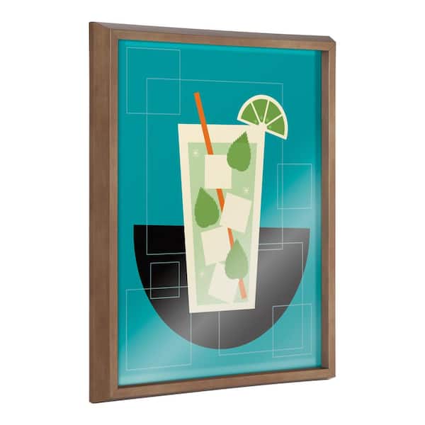 Kate and Laurel Blake Mojito Framed Printed Glass by Amber Leaders Designs Framed Printed Glass Drink Wall Art 20 in. x 16 in.