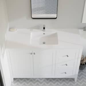 Voltaire49 in. Vanity Top in Glossy White with 1-Basin