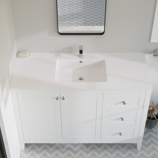 Swiss Madison Voltaire49 in. Vanity Top in Glossy White with 1-Basin