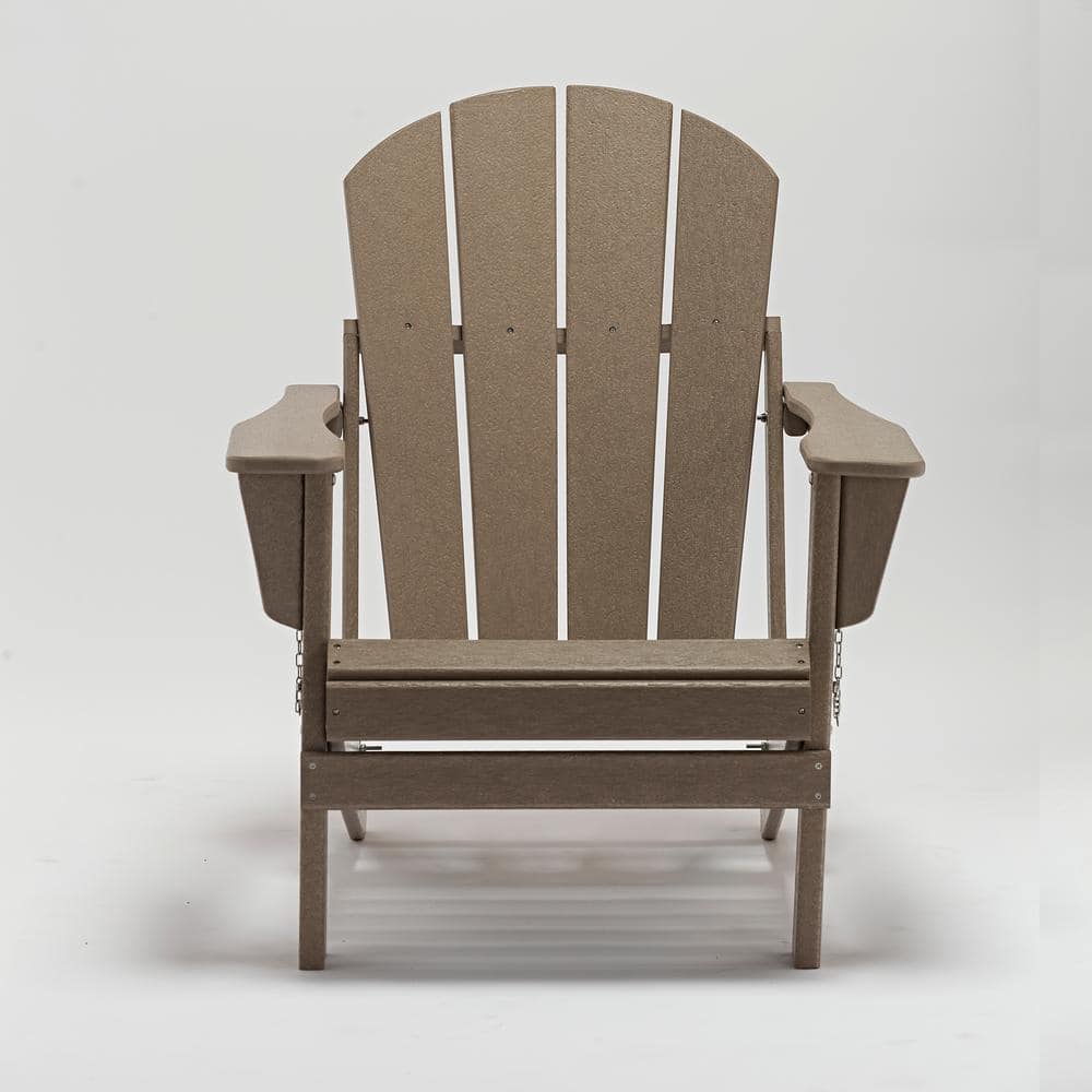 Classic Coffee Folding Plastic Adirondack Chair
