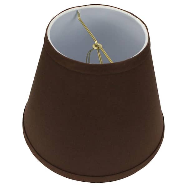 FenchelShades.com 5 in. Top Diameter x 9 in. Bottom Diameter x 7 in. Slant Linen Coffee Empire Lamp Shade