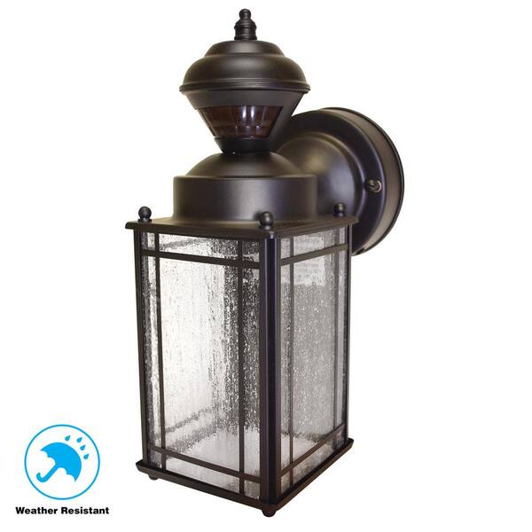 Bronze Homesteader Seeded Glass Outdoor Sconce - 2 Light