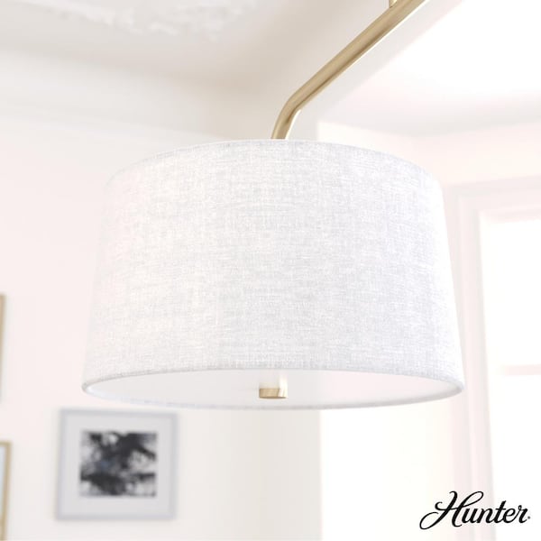 Hunter Cottage Hill 6-Light Alturas Gold Shaded Chandelier with Fabric Shades