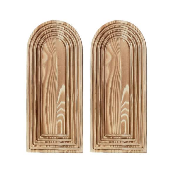 2-Pack Wooden Wall Vase (12.5 in. L x 5.9 in. W x 3.9 in. H) - Brown, Modern Farmhouse and Boho Decor