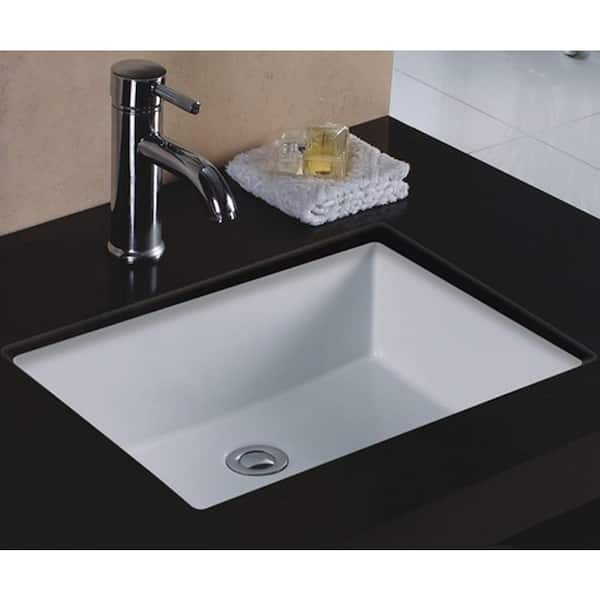 Wells Rhythm Series 20 in. Rectangular Undermount Single Bowl Bathroom Sink in White