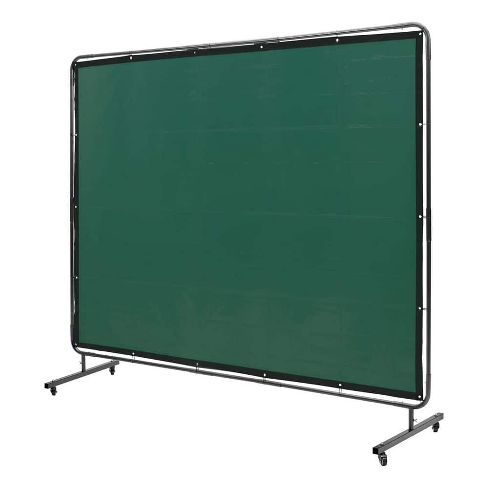 Welding Screen 8 ft. x 6 ft. Welding Curtain Flame-Resistant Portable Light-Proof with Frame 4-Wheels, Dark Green price history on PriceWatchPro