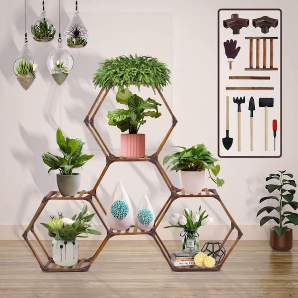 FAWEY TRED INC 20 in. H Hexagonal Plant Stand, Indoor Outdoor
