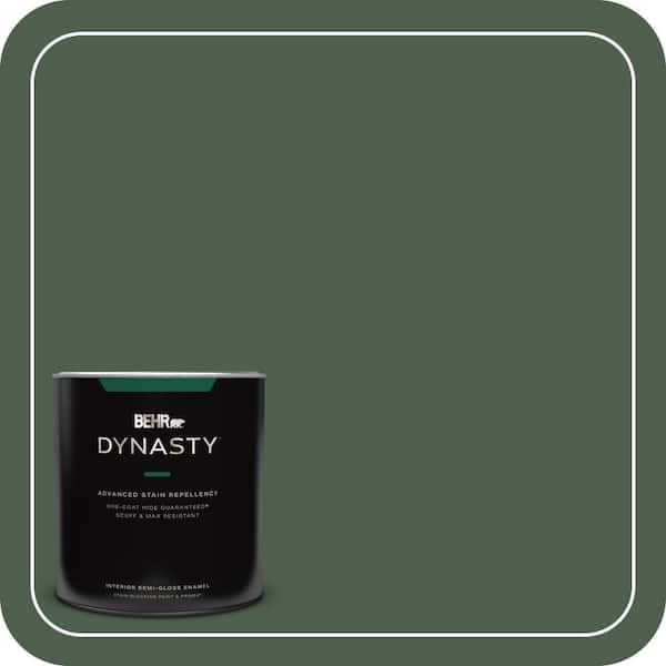 BEHR DYNASTY 1 qt. #450F-7 Hampton Green Semi-Gloss Enamel Interior Stain-Blocking Paint and Primer