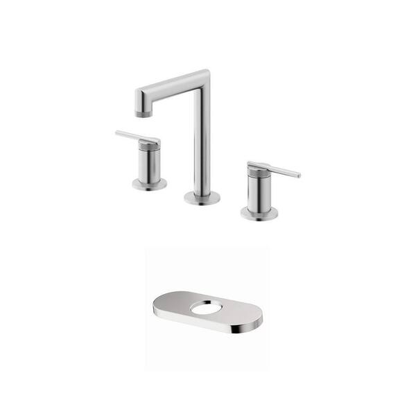 Sterling 8 in. Widespread Faucet and 5.5 in. Deck Plate in Brushed Nickel (2-Piece)
