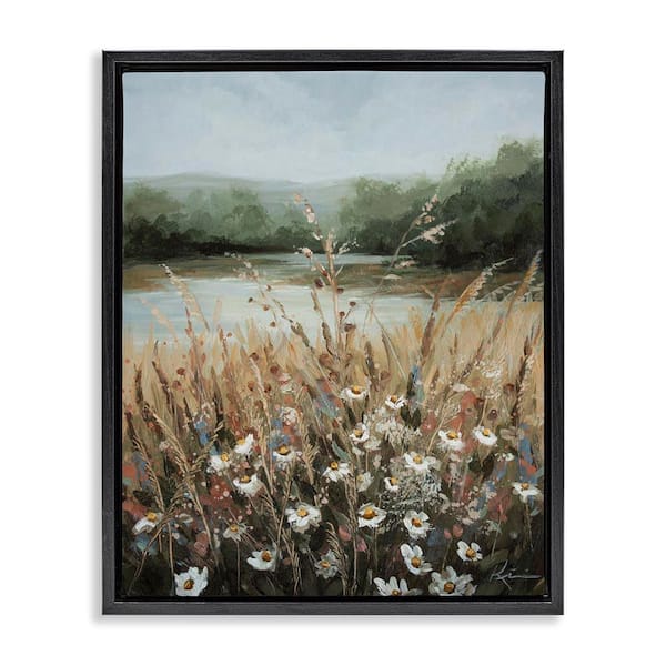 Stupell Industries Wild Blooms by Marsh by Lindsay Kivi Fine Art Black Floater Frame Nature Graphic Art Print 21 in. x 17 in.