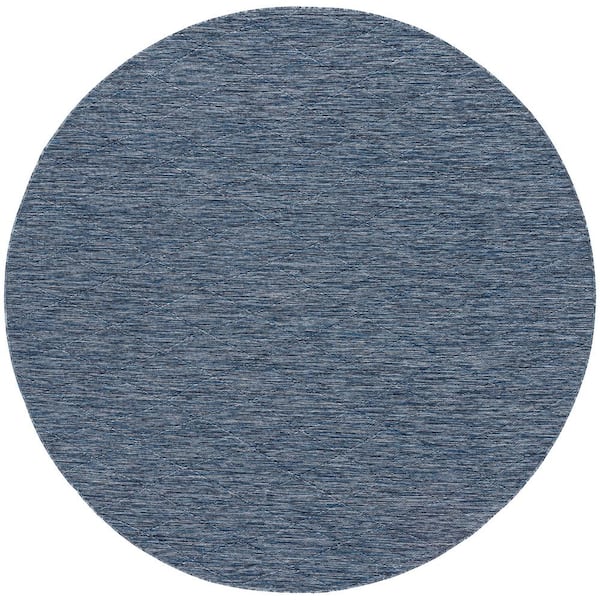 Nourison Practical Solutions Navy Blue 8 ft. x 8 ft. Diamond Contemporary Round Area Rug
