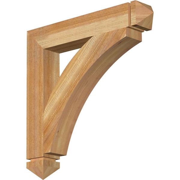 Ekena Millwork 4 in. x 26 in. x 26 in. Western Red Cedar Thorton Arts and Crafts Rough Sawn