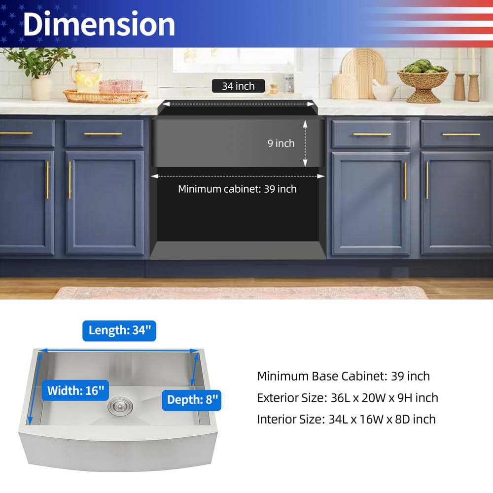 Brushed Nickel Stainless Steel Farmhouse Apron Kitchen Sink