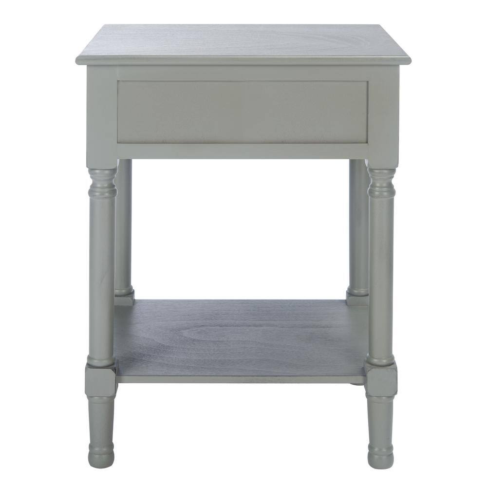 Haines Distressed Grey 22" Rectangular Accent Table with Drawer