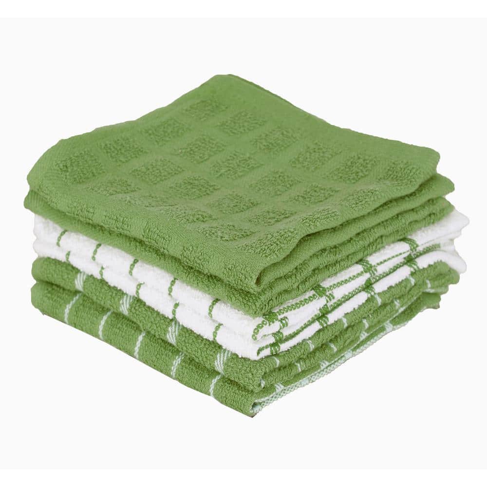 Ritz 100% Terry Cotton, Highly Absorbent Dish Cloth Set, 12 x 12, 6-Pack, Cactus Green