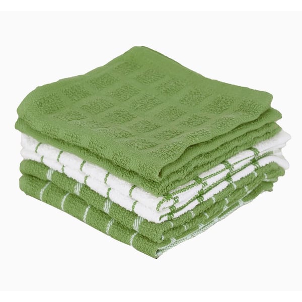Lavish Home 16 Piece Cotton Chevron Terry Kitchen Towel Washcloth