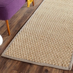 Natural Fiber Beige/Gray 3 ft. x 14 ft. Border Runner Rug