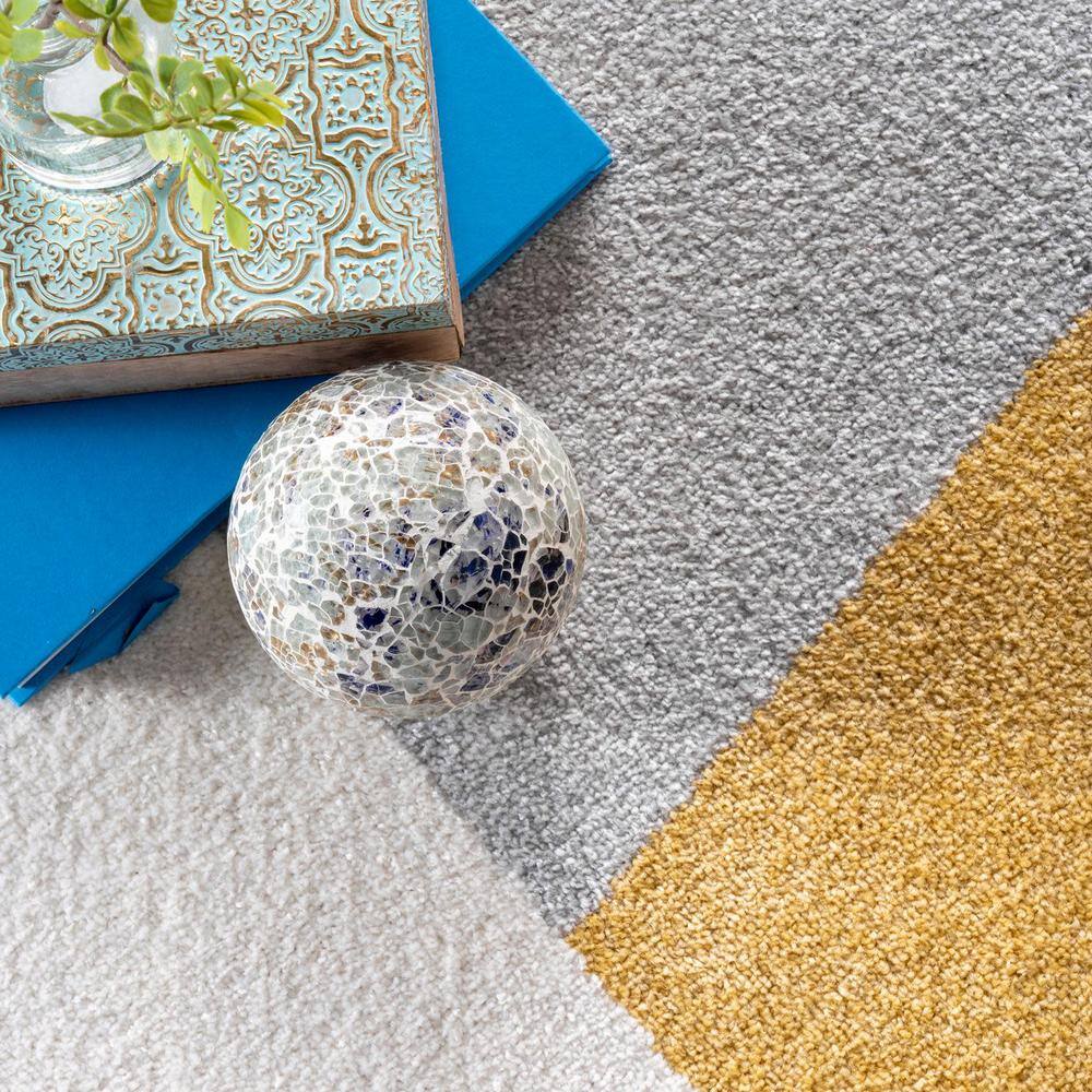 Gray and Multicolor Abstract Synthetic Area Rug, 6.5 x 9 ft