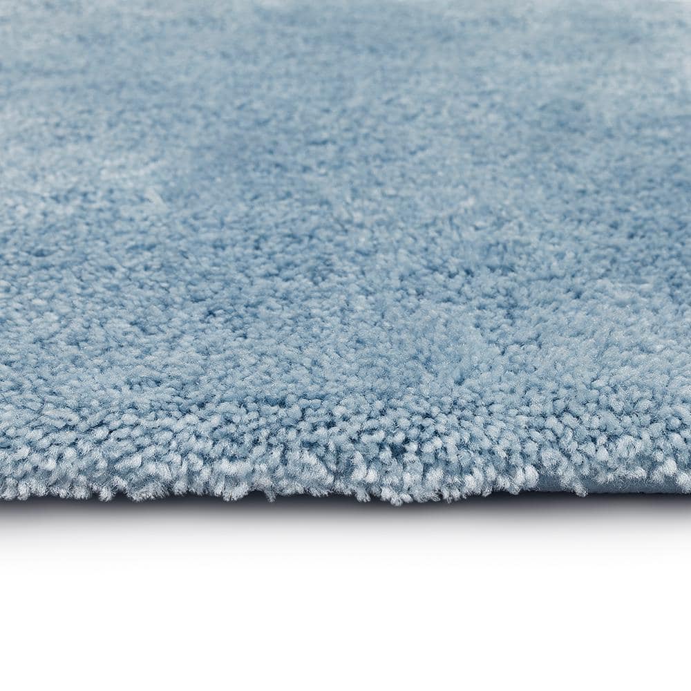 Luxurious Diamond Blue Plush Bath Rug 17" x 24"
