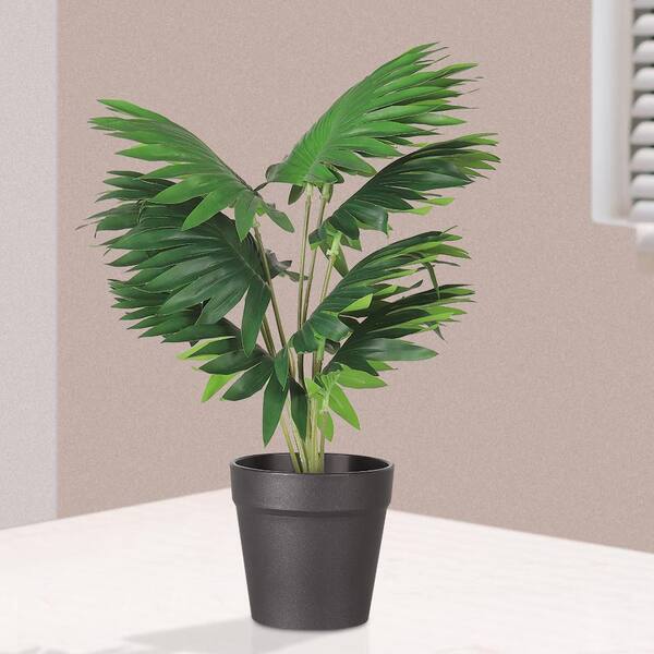 Oumilen 12 in. Green Artificial Swiss Plant Potted Faux Tropical