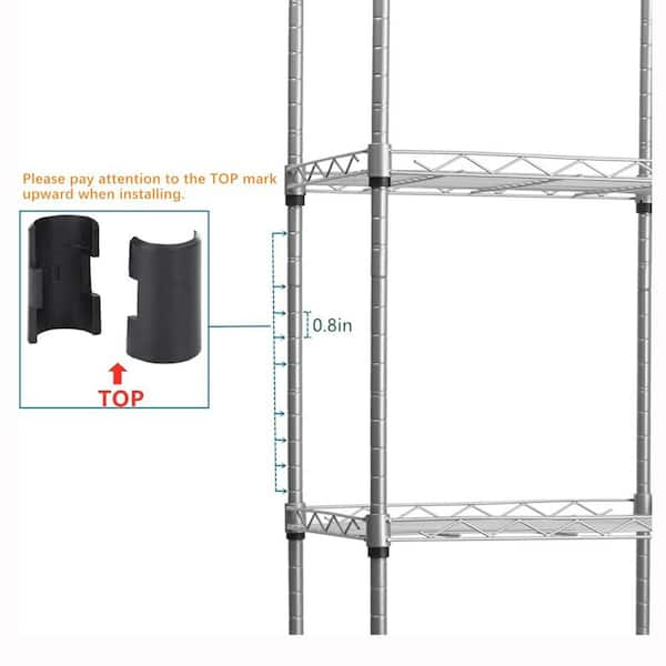 27.6undefined11.8undefined59 Inch Rectangle Metal Assembly 5-Shelf Storage  Rack Silver - On Sale - Bed Bath & Beyond - 38006097