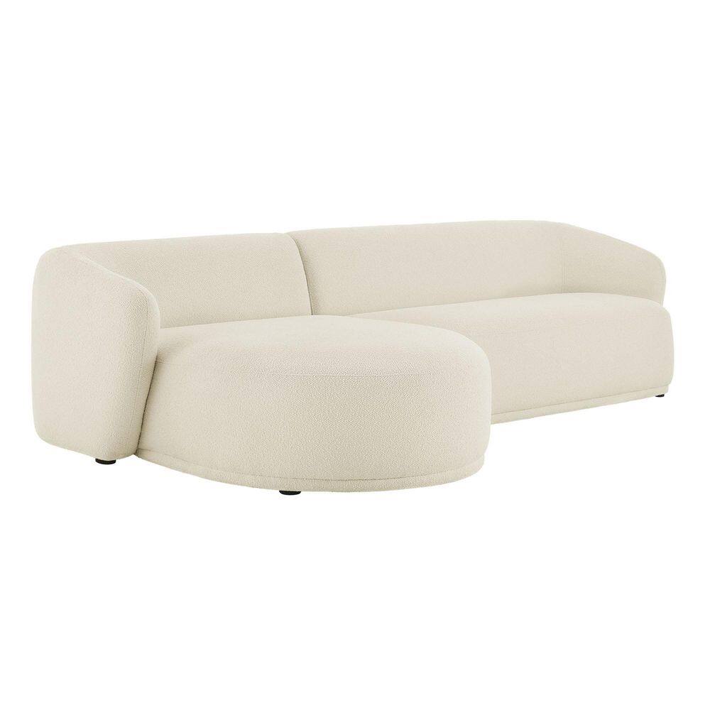 Monica 2 Piece Left Facing Boucle Fabric Modular Sofa with Chaise in Cream price history on PriceWatchPro