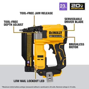 ATOMIC 20V MAX Lithium Ion Cordless 23 Gauge Pin Nailer  Tool Only  and 1 1/2 in. x 23 Gauge Pin Nails  2000 Pieces