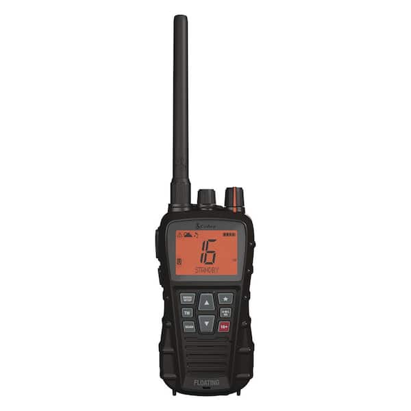 Bluebound 350 12 Miles Range VHF Handheld Waterproof Marine 2-Way Radio, 6 Watts Power, with Charger, Black