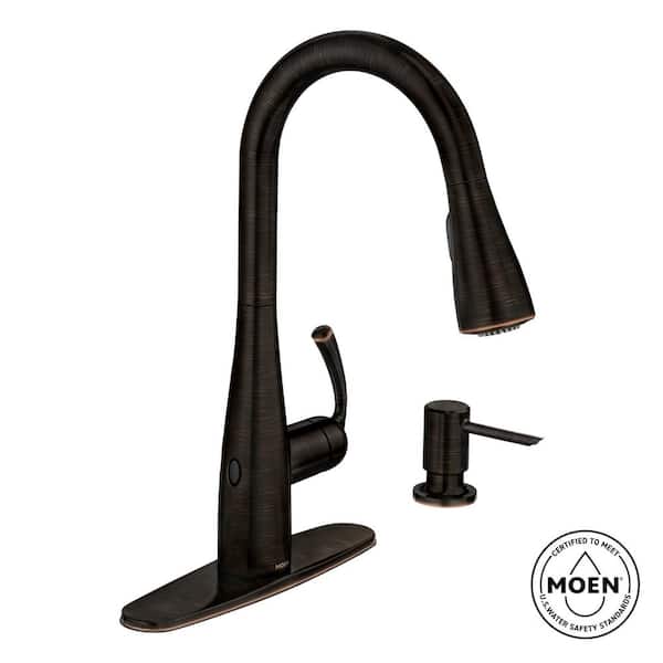 Essie Touchless 1-Handle Pull-Down Sprayer Kitchen Faucet with MotionSense Wave and Power Clean in Mediterranean Bronze