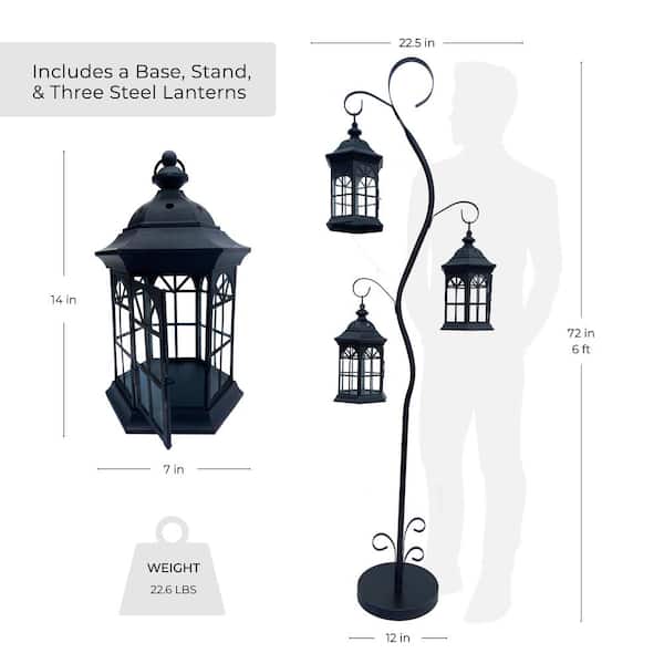 Melrose Pack of 3 Dark Brown Battery Operated Outdoor LED Candle Lanterns  w/ Timers