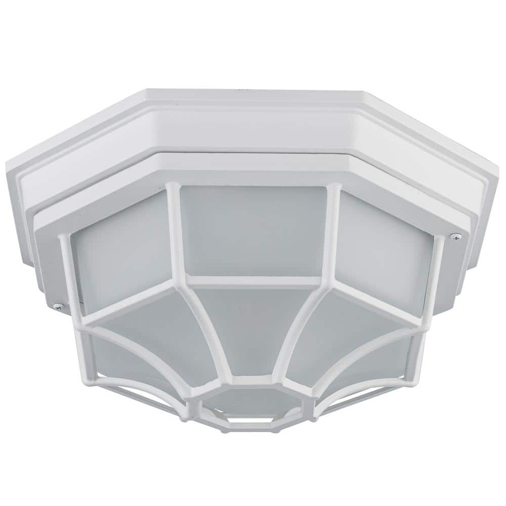 Contemporary White Glass 11" Flush-Mount Ceiling Light
