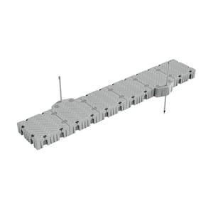 Flexx 24 ft. Straight Floating Dock Package with Pipe Guides