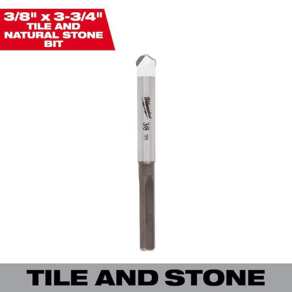 Milwaukee 3/8 in. Carbide Tipped Drill Bit for Drilling Natural Stone, Granite, Slate, Ceramic and Glass Tiles