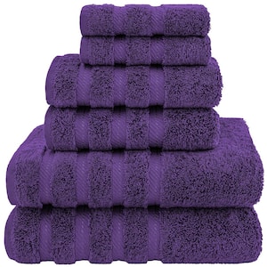 Purple 6-Piece Turkish Cotton Towel Set